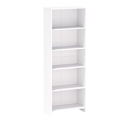 198 cm bokhylla stående hylla kontorshylla hyllsystem arkivhylla mapphylla CD DVD hylla kökshylla 5 fack (vit)