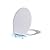 R&T Round Toilet Seat with Night Light Sound-activated Sensing Light Quiet Close Quick-Release (Round)