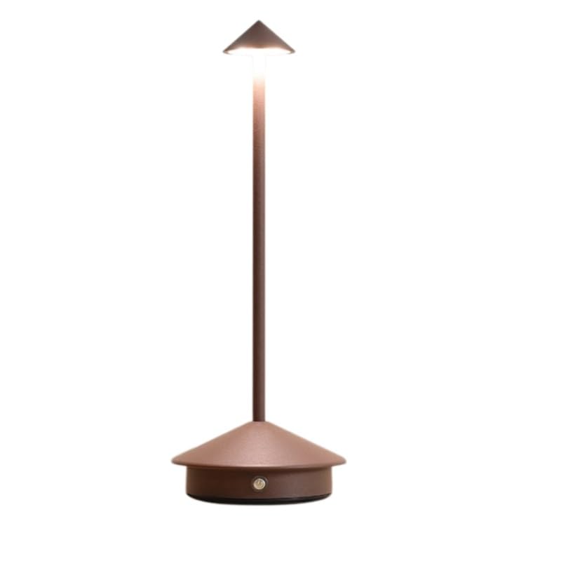 Wlerla LED Modern Simple Aluminum Creative Mushroom Night Light, Restaurant Table Lamp & Bedside Atmosphere Lamp(Brown)