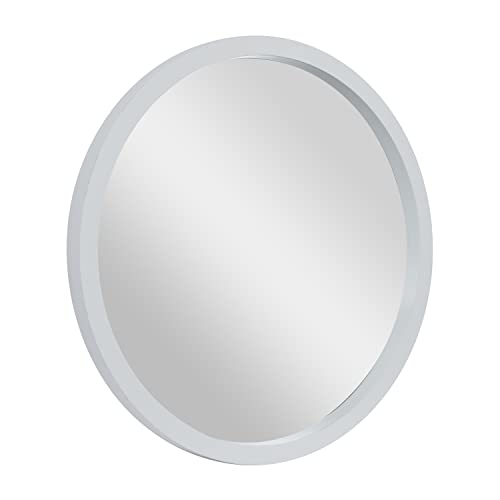 Deco 79 Contemporary Wood Round Wall Mirror, 30" X 2" X 30", White #TOP5