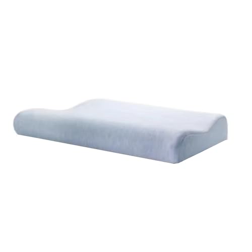 Almohada fina de espuma viscoelástica para dolor de cuello, diseño de contorno para dormir de espalda, estómago y de lado, perfil cervical bajo para mayor comodidad