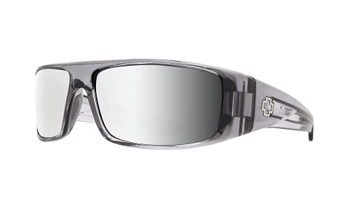 SPY Logan 670939204352 Clear Smoke/HD Plus Gray Green with Silver Mirror Rectangtle Sunglasses for Men for Women 61â€¦ + BUNDLE with Designer iWear Eyewear Kit