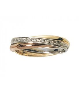 Alliance 3 ors pour mariage éternel, anneau Dora 9 carats taille 50