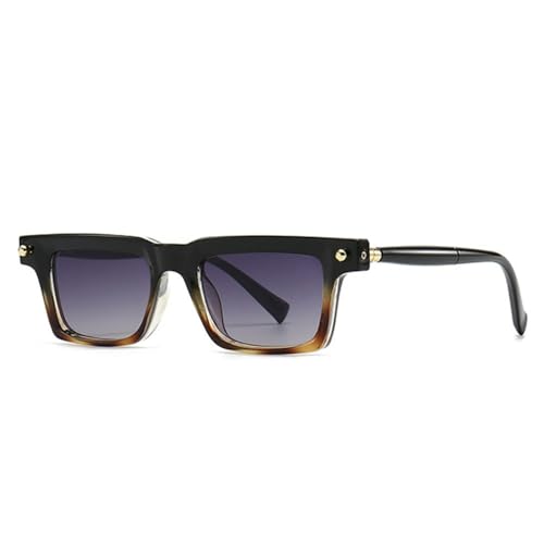 Lunettes de soleil UV400 à rivets punk : look carré dégradé vintage pour vos sorties estivales