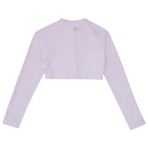 Image of SwimZip Girls' Long Sleeve Zipper Crop Top Rash Guard UPF 50+ Sun Protection