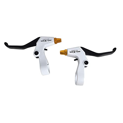 Dickly 1 Paire de Leviers en Alliage D'aluminium Multicolore de Remplacement 2,2 Cm de Diamètre. Poignée de Frein Réglable 2. VTT Vélo de Route BMX, Noir Blanc Doré