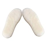Alipis Sheepskin Shoe Insoles Men Warm Fluffy Winter...