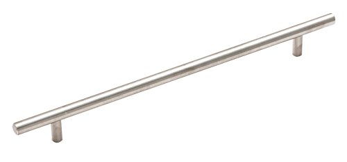 Image of Amerock 10-1 /16 inch Bar Pulls Stainless Steel Drawer Pull | 10-1 /16 inch (256mm) Center-to-Center Mounting Distance and 13-1 /4 inch Overall Length, Durable Stainless Steel Cabinet Hardware