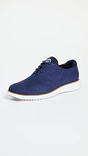 Cole Haan Mens 2.Zerogrand Laser Wingtip Lined Oxford, Marine Blue Nubuck/Optic White, 9 Us #TOP2