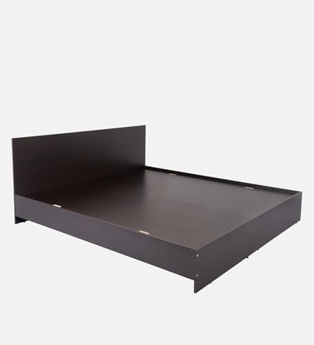 Image of Mintwud Pepperfry Engineered Wood Seto King Size Bed | Wooden Bedroom Furniture Without Storage | Durable, Sturdy Frame, Modern, Minimalist Design and Easy Maintenance (Wenge Finish)