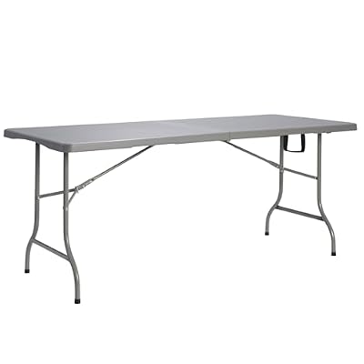 Solycarpa Mesa Plegable Tipo Maleta 180x70 cm de Exterior y Jardín | Mesa Portátil de PVC para Catering, Camping y Eventos | Mesa Auxiliar Abatible Fácil de Transportar para Comedor y Terraza