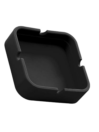 Black Tabletop Ashtrays Reusable Ash Tray Soft Easy to Clean