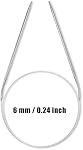 6mm Circular Knitting Needle, Magic Loop Round Knitting Needle Stainless Steel Interchangeable Knitting & Crochet Supplies Tools for Weaving Lovers (31.5inch Long)