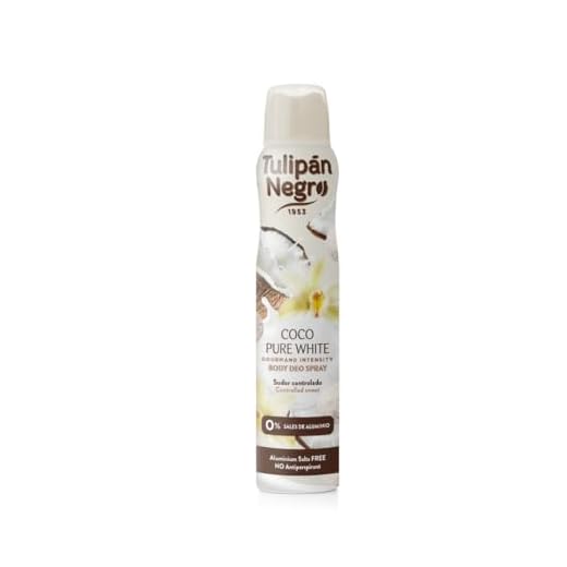 TULIPÁN NEGRO, DESODORANTE SPRAY COCO PURE WHITE 200 ML