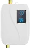 3000W Instant Water Heater, Tankless Electric Water Heater with LCD Display, Energy Efficient Inline Unit for Shower or Under Sink Installation
