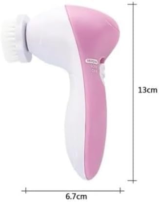 Massageador Facial 5 em 1 Portátil, Escova de Limpeza de Pele, Esfoliante, 5 Cabeças, Relaxante, Cor