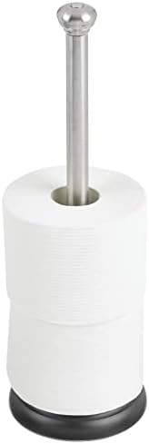 mDesign Metal Toilet Roll Holder  Contemporary Toilet Roll Dispenser Ideal for Bathrooms  Freestanding Toilet Paper Holder with Space for 3 Rolls  Bronze/Brown
