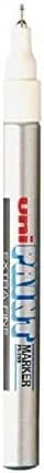 Uni Coloured Extra Fine (0.8mm) PX-203 Silver Oil Paint Marker Pen Metal Glass Wood Plastic Stone Outdoor Nib Tip (Pack Of 1)
