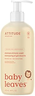 ATTITUDE 2-in-1 Shampoo and Body Wash for Baby, EWG Hypoallergenic Plant- and Mineral-Based Ingredients, Vegan and Cruelty-Free, Pear Nectar, 16 Fl Oz