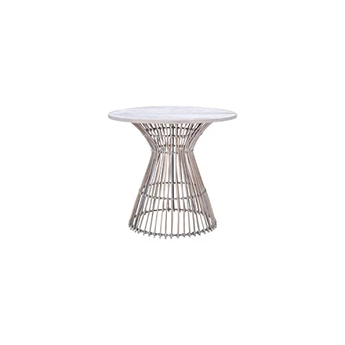 Safavieh Home Collection Whent Coastal - Mesa decorativa redonda color gris y blanco y negro