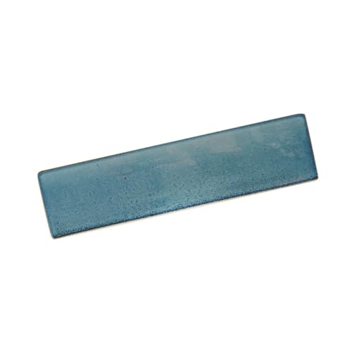 Plato rectangular cerámico azul para sushi miniatura 5