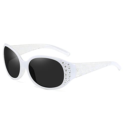 Lunettes de soleil polarisées protection UV400 yeux sensibles monture strass femme homme