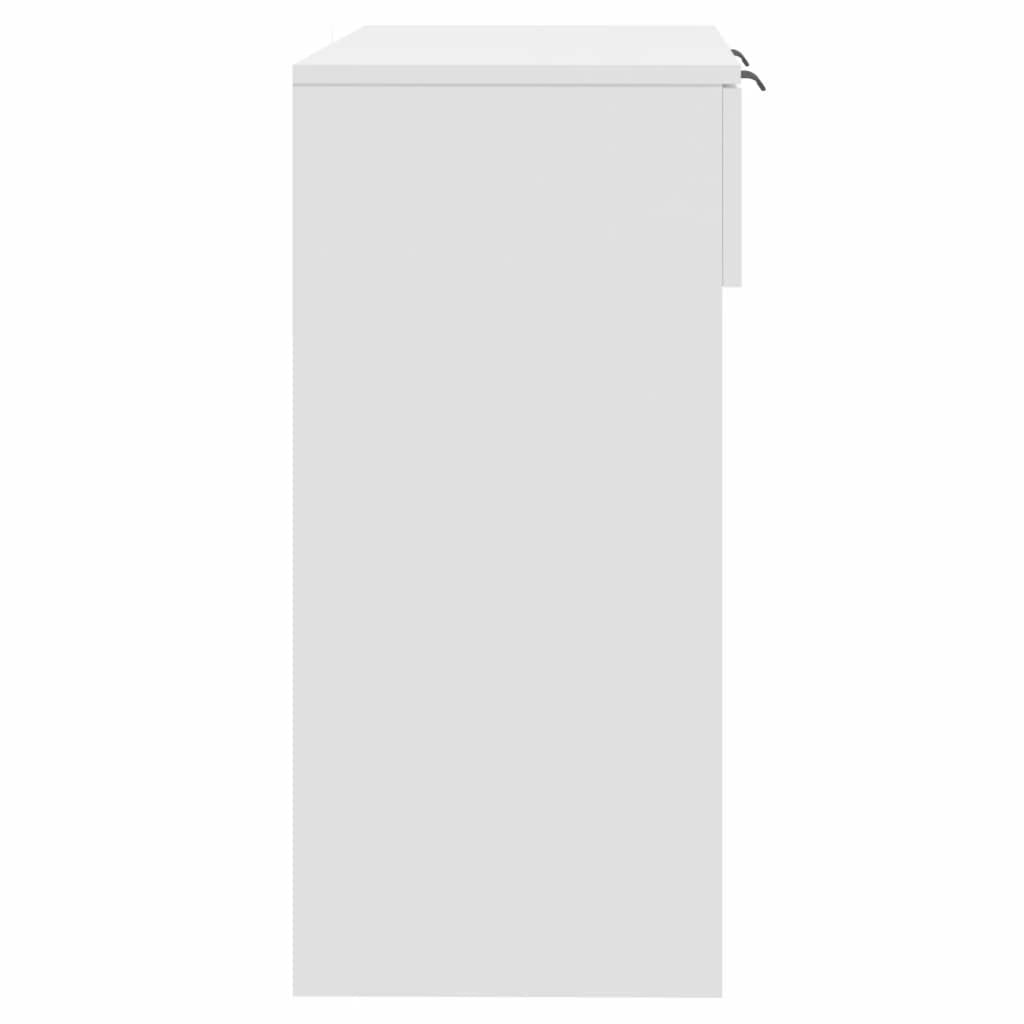 Tavolo consolle bianco, 90 x 36 x 75 cm, tavolo da corridoio con 2 cassetti | Tavolino sottile in legno per corridoio e soggiorno, offre uno spazio stabile con due cassetti.