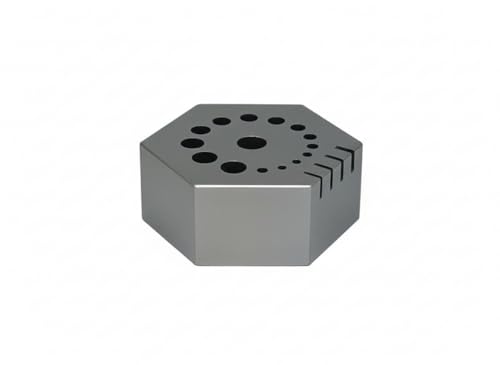 Image of 42mm Hexagonal Riveting Anvil - Multi-Functional Hex Steel Bench Block for Jewelry Making, Drilling, & Metal Smiting (19mm Thickness)