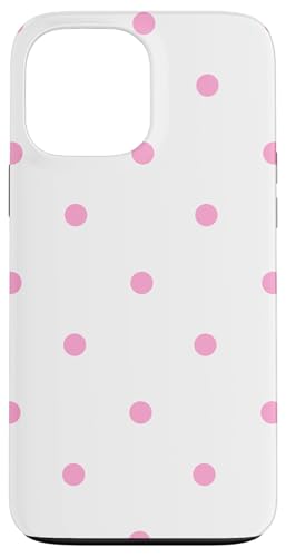 White and Pink Polka Dots Classic Polkadots Cute Girl Preppy �X�}�z�P�[�X iPhone 13 Pro Max �p