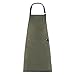 Giblor's Grembiule Cucina Jersey, con Pettorina Rettangolare e Regolabile (verde militare)