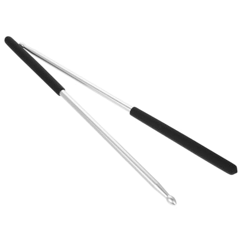 PRETYZOOM Baquetas de aleación sólida de aluminio 5a par pesado plateado para batería práctica y actuación en escenario miniatura 1