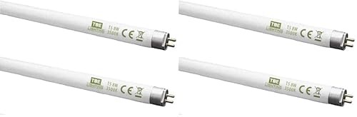 Image of TBE LIGHTING T5 8w Fluorescent Tube Lamps 288mm - CFL Bulbs - G5 2-Pin Base Fittings - T5 High Efficiency Lamps, for Emergency and Strip Lights - Soft White 3500K (4-Pack)