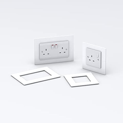 Double/Single Socket Switch Surround/Acrylic Finger Plate (Double, White) Cover