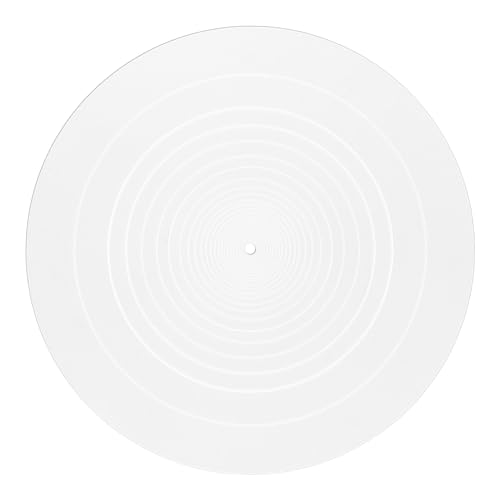 Turntable Platter Mat, 12 Inch Diameter Silicone Turntable Mat Anti-Static Anti-Slip Turntable Pad Record Player Mat LP Slipmat for Vinyl Record Mat Replacement Accessories (White)