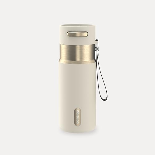 Image of Contigo AutoSeal 16 oz Stainless Steel Vacuum-Insulated Water Bottle with Leakproof Push-Button Spout & Lock, Carry Strap, BPA-Free & Lead-Free, Dishwasher Safe