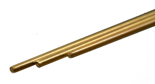 K&S Precision Metals Round Brass Rod 8162 – 1/16" OD x 12" Long – DIY Crafts, Electrical, Plumbing, Jewelry, Modeling, Made in USA, 3 Rods