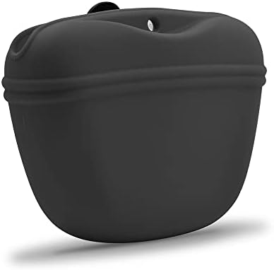 AUDWUD- Silicone Dog Treat Pouch - Clip on Portable Training Container – Convenient Magnetic Buckle Closing and Waist Clip - BPA Free