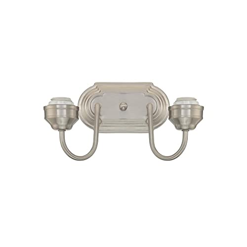 Image of Westinghouse 6300500 Two Light Wall Fixture Brushed Nickel Finish