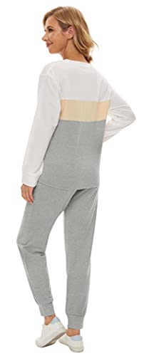 Image of Fengbay Two Piece Outfits for women Long Sleeve Crewneck Pullover Tops And Pants Sweatsuits Lounge Set with Pockets 2026