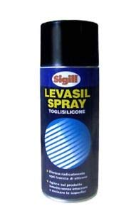 Sigill - Levasil Spray Remove Silicone, Bouteille 400 ml, Solubilise en silicone frais et durci, ne pas aggraver le verre, l'acier, la céramique et l'aluminium, pour les menuisiers, les menuisiers et