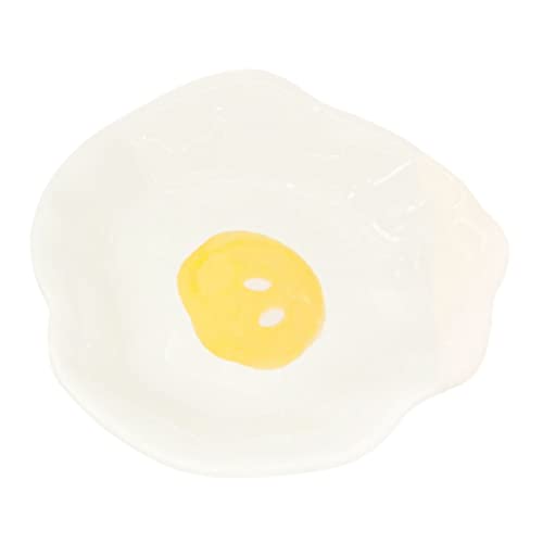 NAMOARLY Poached Egg Dressing Dish Cute Sauce Dish Snack Dish Seasoning Plate Vinegar Plate Seasoning Bowl Saucers Bowls Soy Dish Steamer Plate Dipping Sauce Dish White Ceramics re-usable