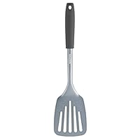 SALTER BW09474G BW09473G Excellence Spatula, Stainless Steel, Ergonomic Soft Touch Handle, Kitchen Utensil, Durable, Easy Care, Non-Stick Coating, Heavy Duty, Metallic Grey, 18/8