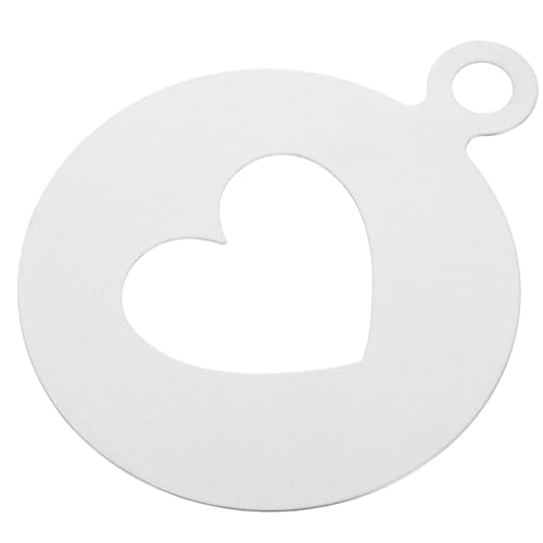 COOLHIYA Food Grade Stainless Steel Coffee Decorating Stencils Heart Shape Template for Latte Art Cappuccino Cake Cupcake Mousse Decoration Easy to Clean