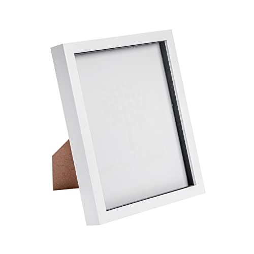 Nicola Spring 3D Shadow Box Photo Frame - 8x10 (20x25cm) - Pack of 1 - White 3D Photo Frame Box Picture Portrait Display Case for Crafts, Keepsakes, Wedding, Graduation