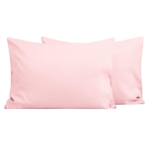 FLXXIE 2 Pack Microfiber Toddler Pillowcases, Envelope-Style, Blush Pink