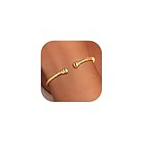 U7 Gold Cuff Bracelet Gold Bangle Bracelets for Women 18K Real Gold Platinum Plated Bracelets Fashion Open Bangle Cuff Bracelets Adjustable