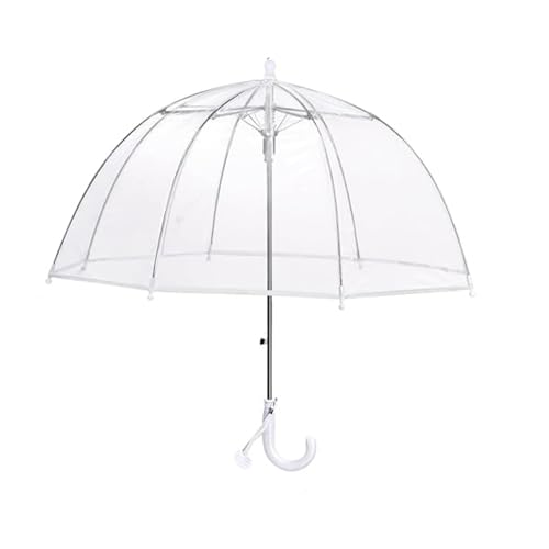 Clear Bubble Umbrella, Transparent Dome Canopy, See Through for Safety, Windproof, Auto Open, Easy-Grip Handle, Lightweight Umbrella for Rain/Sun (Clear)