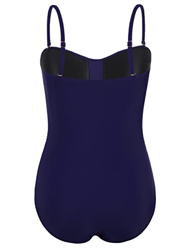 Coastal Rose Plus Size Bathing Suits For Women Twist Bandeau Swimsuit Tummy Control Swimwear Us18 Navy #TOP4