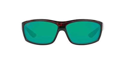 Costa Del Mar Men's Saltbreak Polarized Rectangular Sunglasses, Tortoise/Copper Green Mirrored Polarized-580P, 65 mm