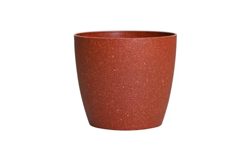 Image of Flower Pots for Garden - Valencia Eco - Indoor Home Living Room Balcony Garden Decorative Eco Freindly Plant Pot Bio Composite Material 8inch (Red, Set of 4)